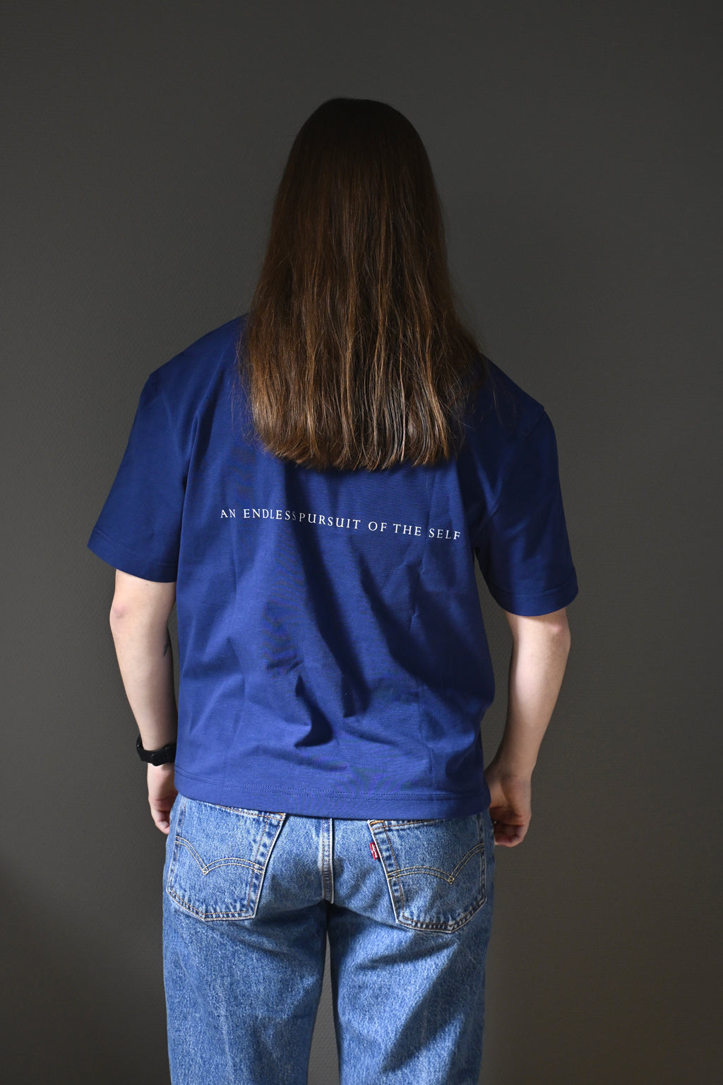 Boxy Logo Tee Navy